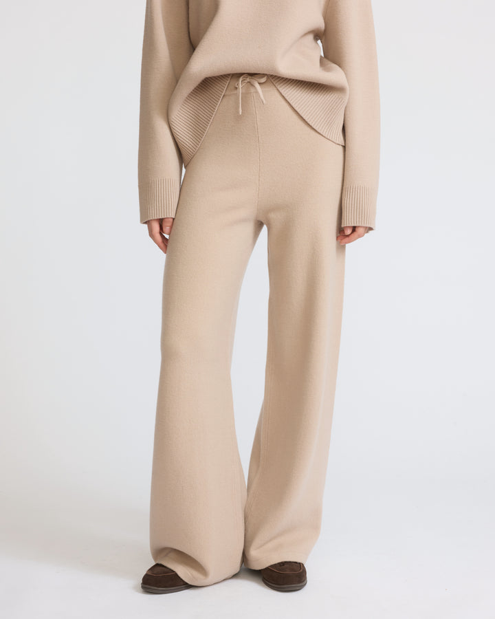 Merino knit wide leg trousers - Yves Salomon - New Fall/Winter Collection