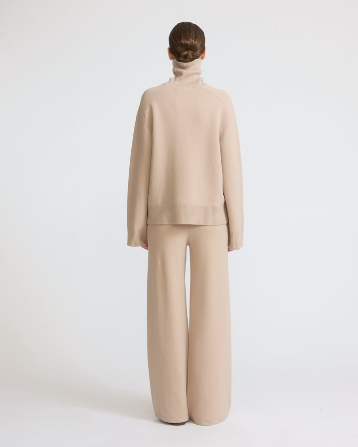 Merino knit wide leg trousers