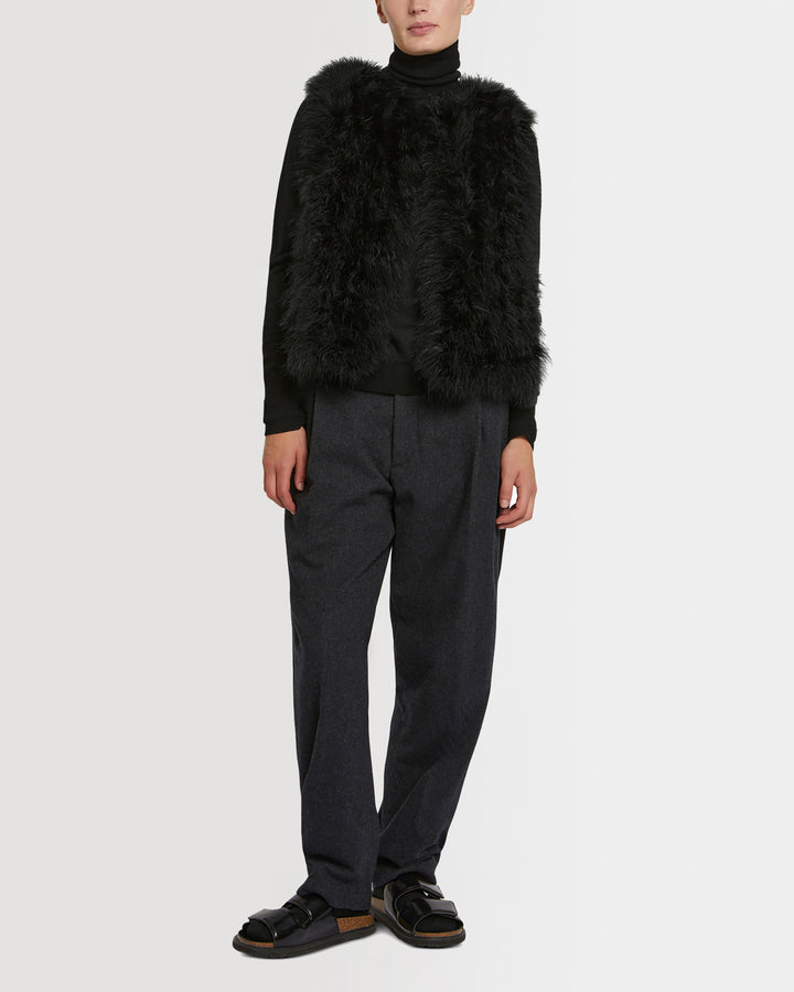 Long feather gilet