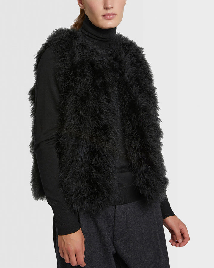 Long feather gilet