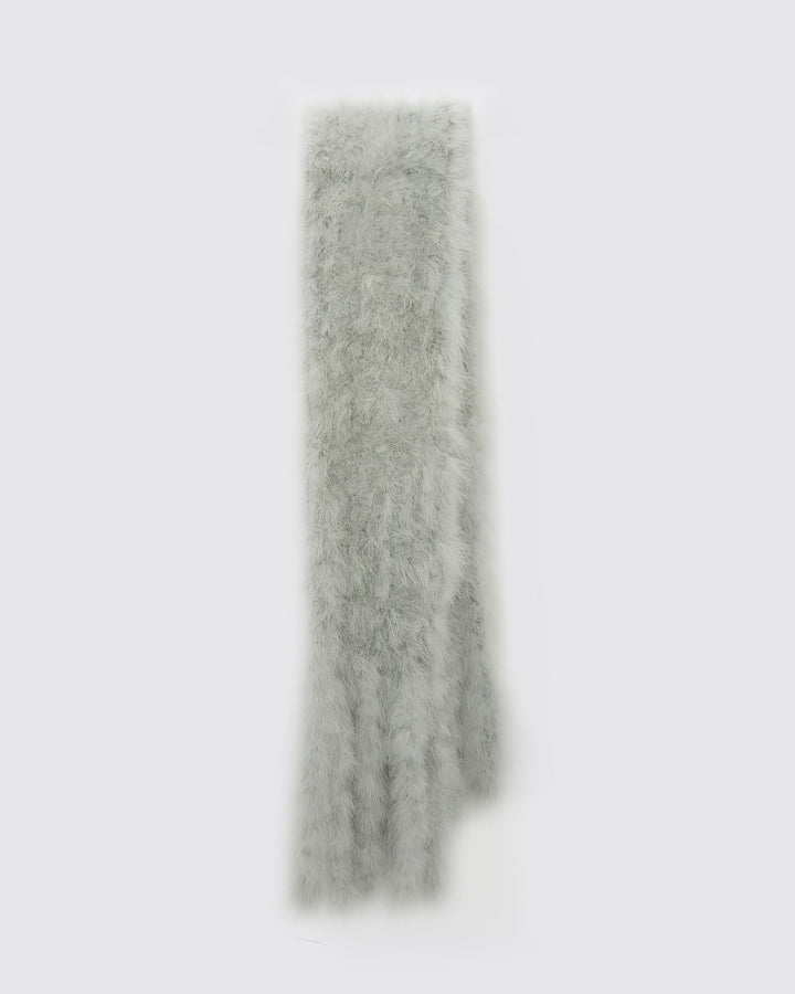 Maxi feather fringe scarf - Yves Salomon
