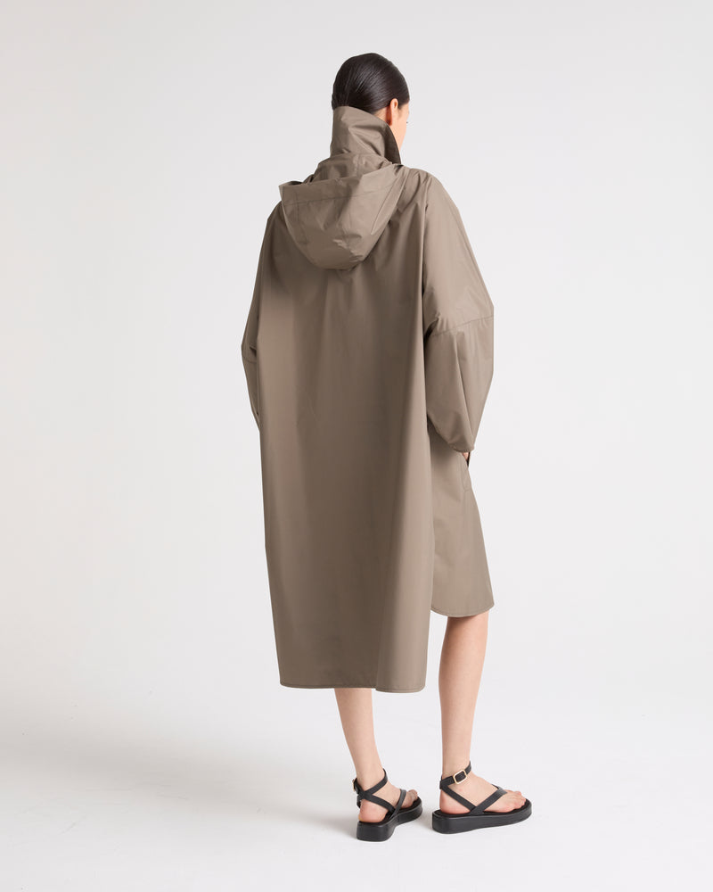 Technical fabric cape - khaki - Yves Salomon