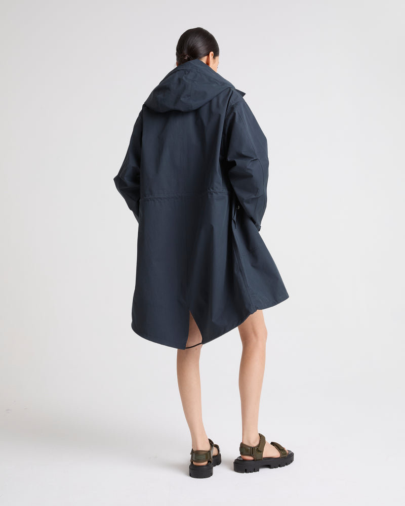 PARKA BLENDED COTTON WATERPROOF - navy - Yves Salomon