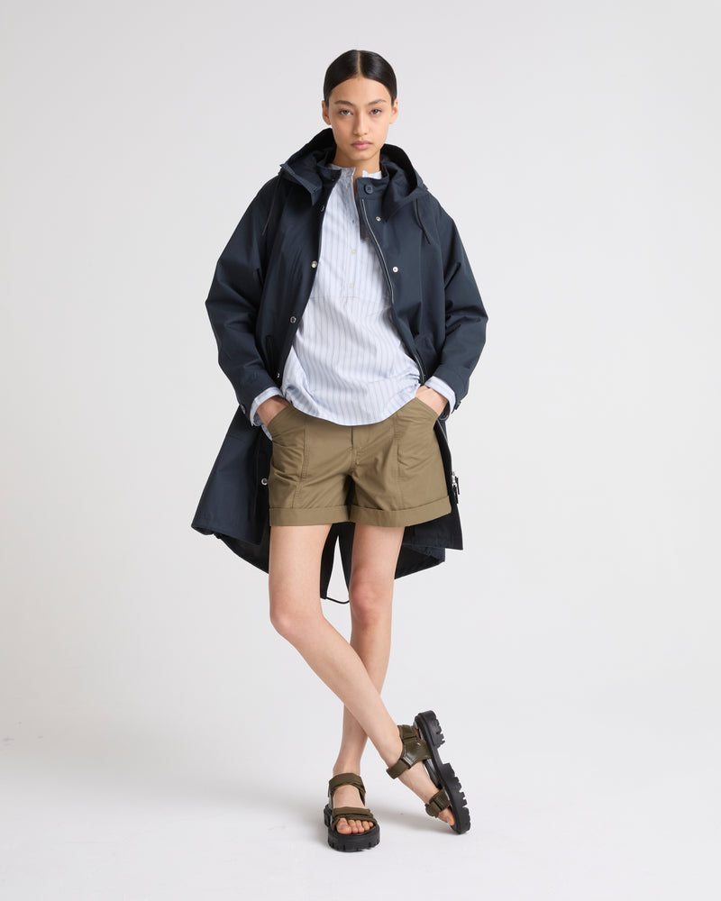 Short fishtail parka in technical fabric