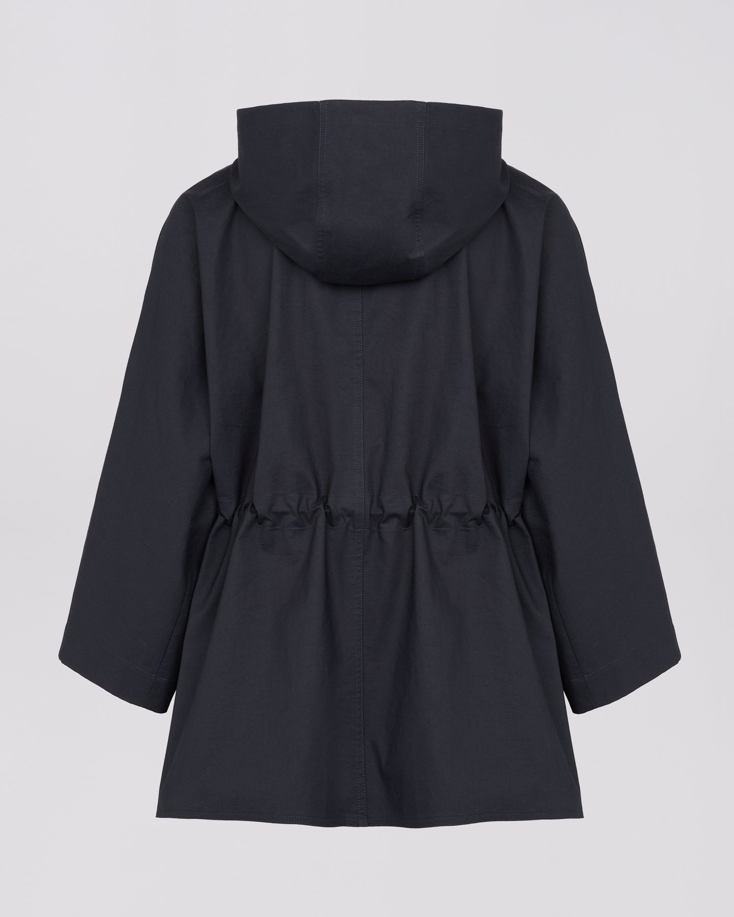 Short cape parka in cotton-mix technical fabric