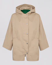 Short lined parka in cotton technical fabric