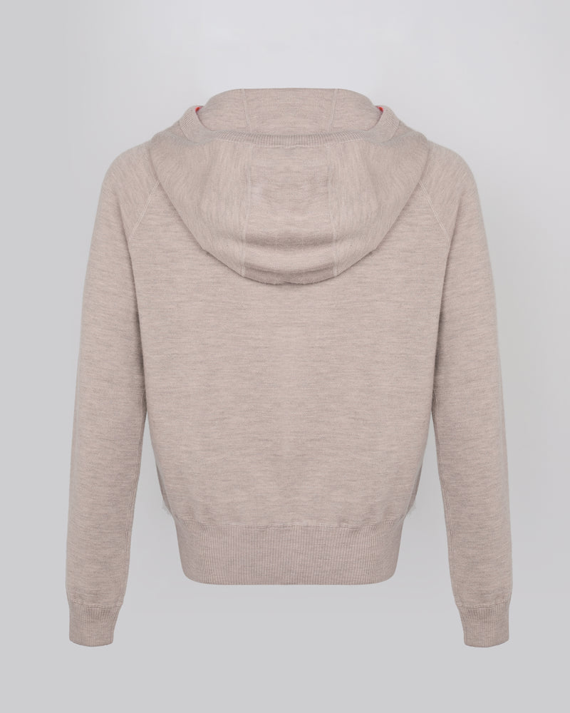 Double-sided cashmere hoodie