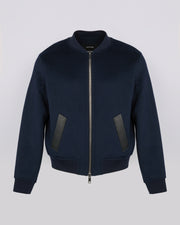 Double-sided wool-cashmere varsity jacket