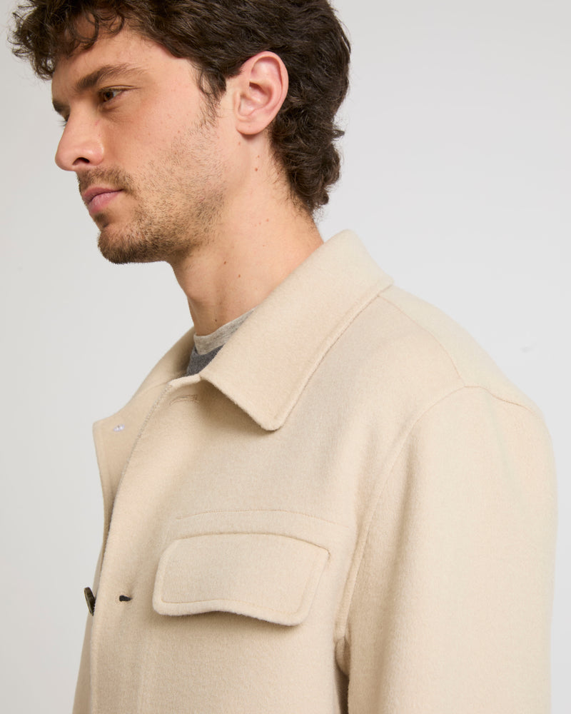 Double-sided wool-cashmere work shirt