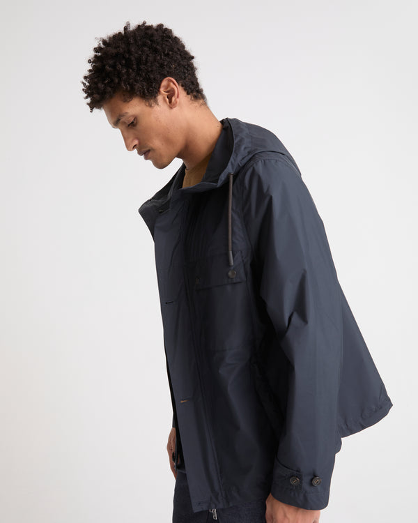 Waterproof fabric jacket - navy - Yves Salomon