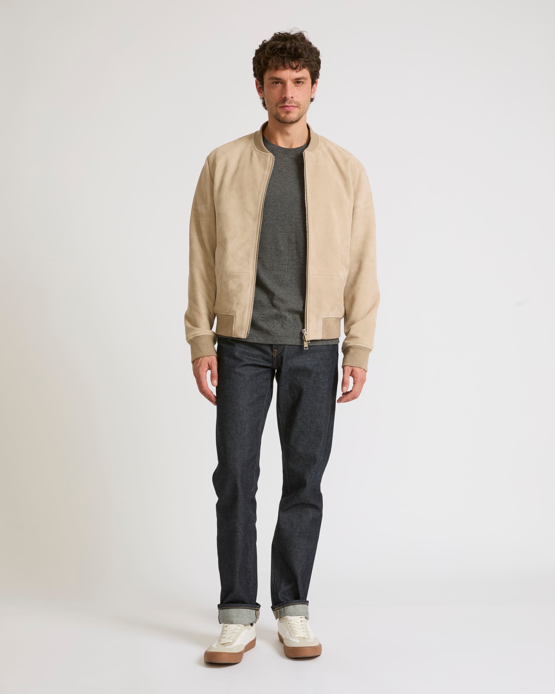 Varsity Suede Leren Bomberjack voor heren Varsity Suede Leren Bomberjack voor heren