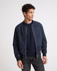 Suede leather varsity jacket