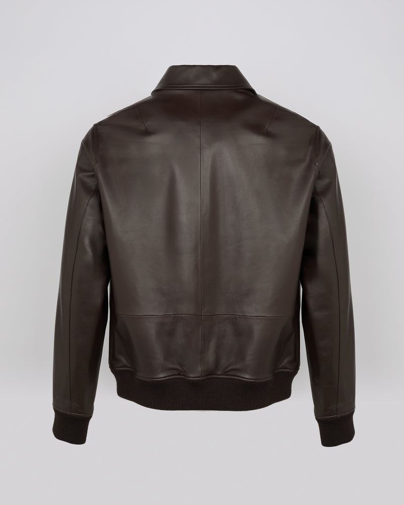 Leather aviator jacket