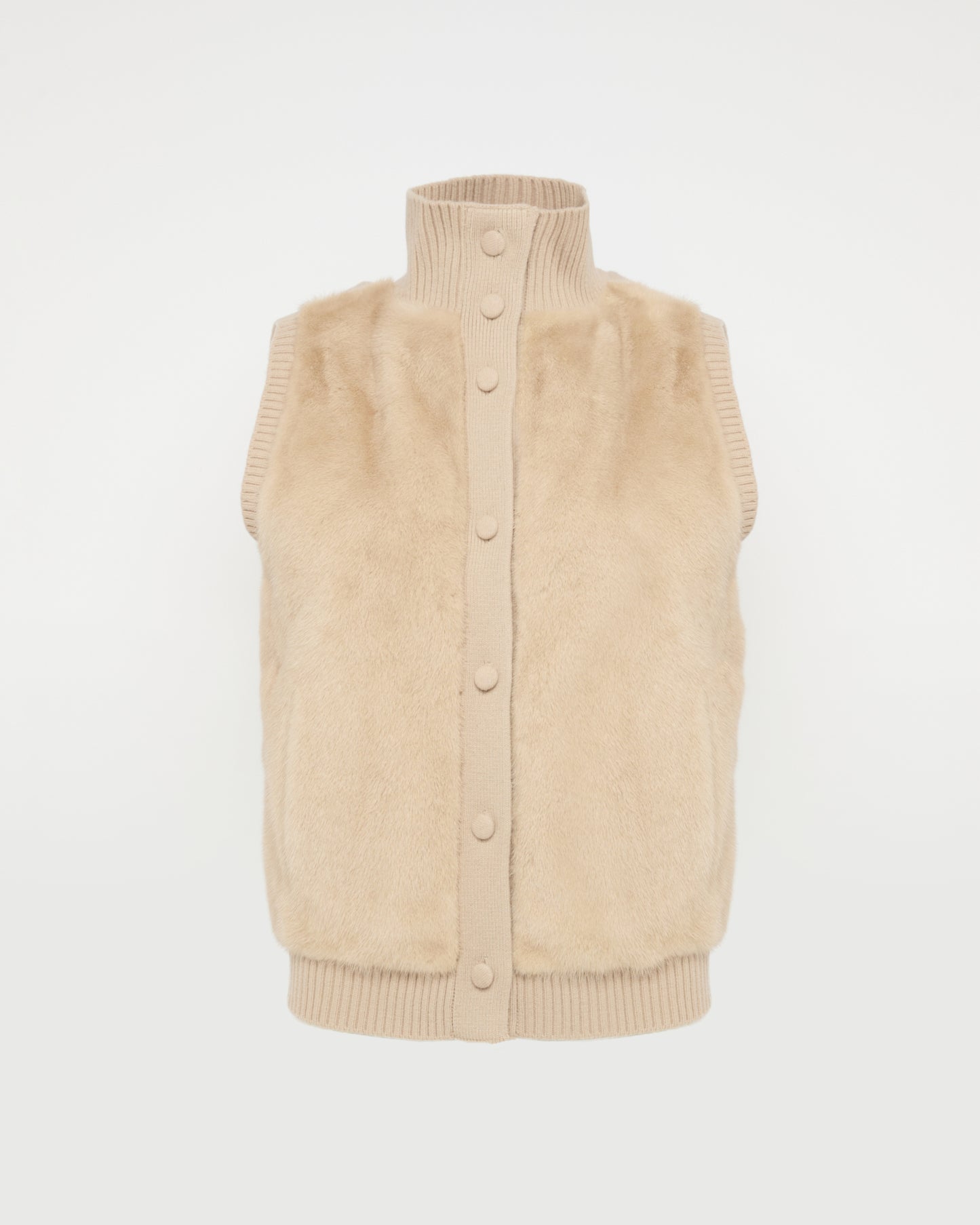 Merino knit and mink fur gilet -Yves Salomon