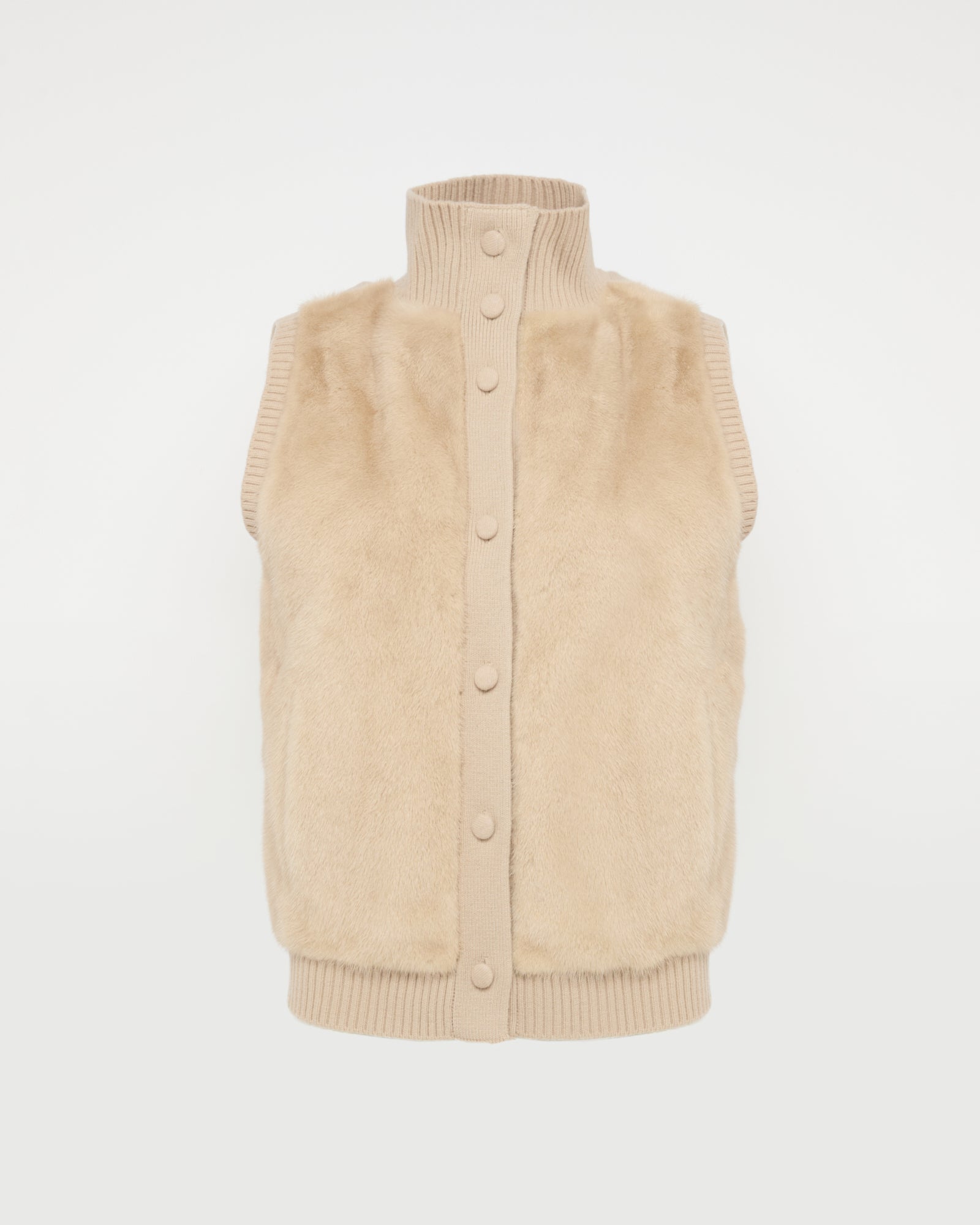 Merino knit and mink fur gilet -Yves Salomon