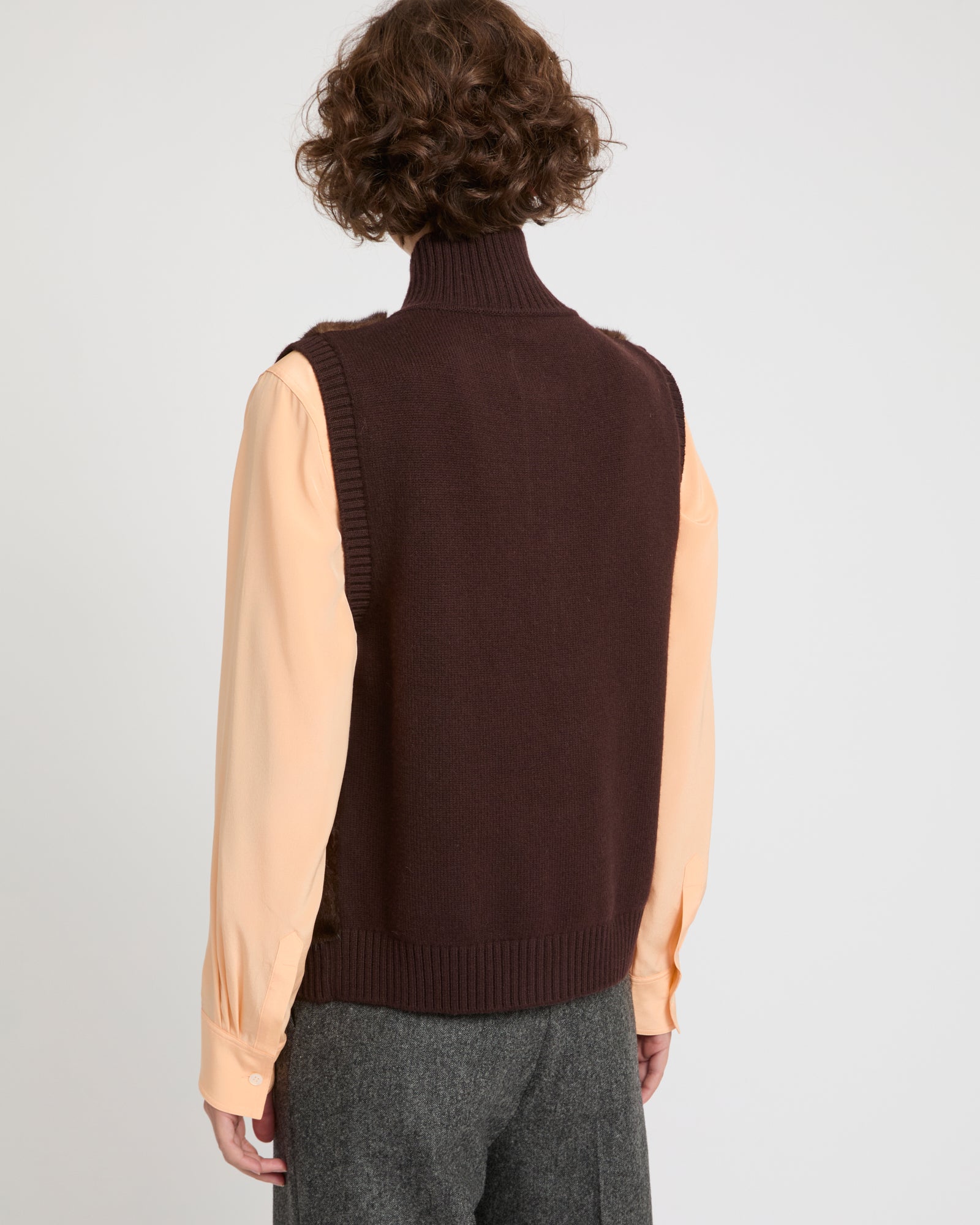 Merino knit and mink fur gilet -Yves Salomon