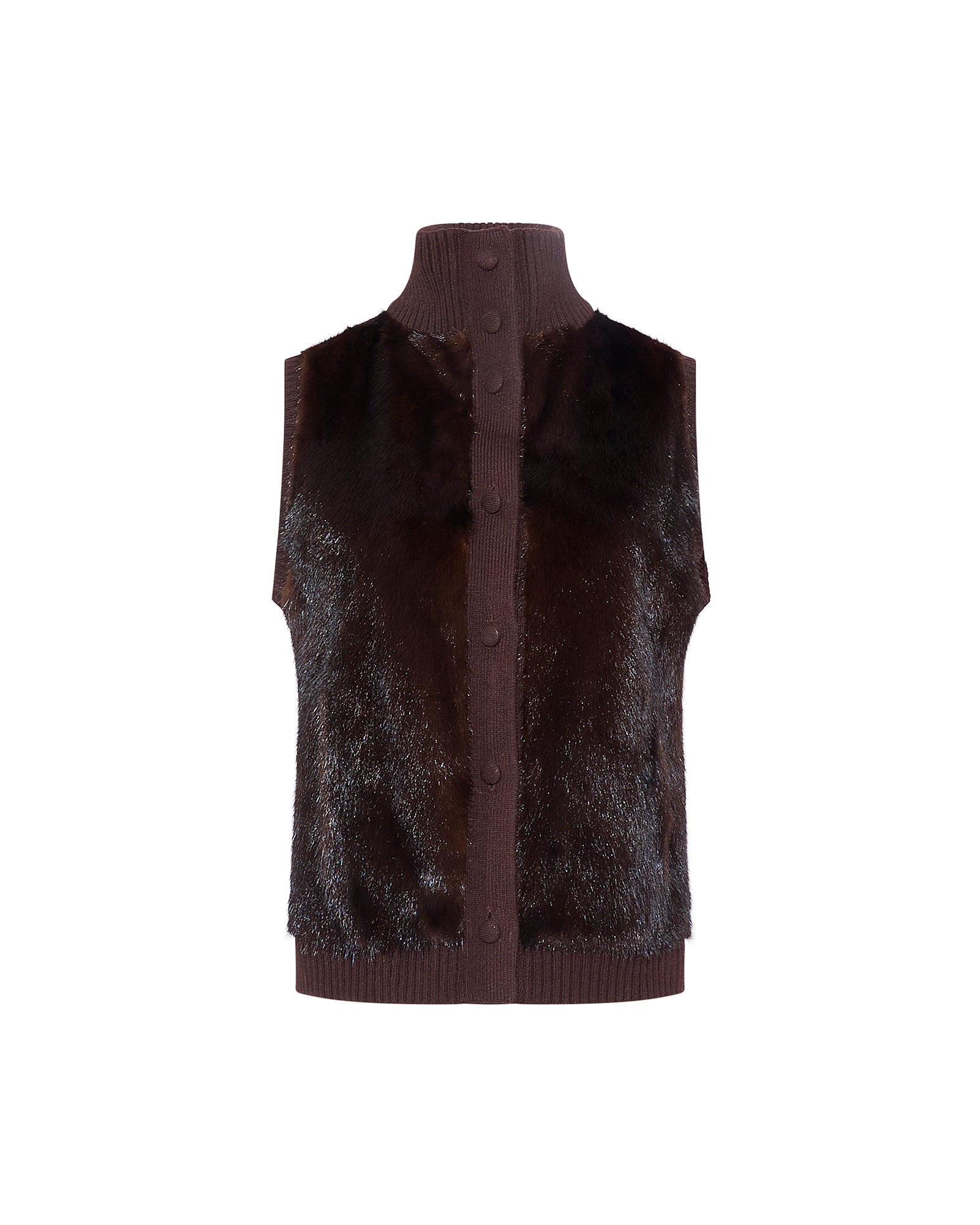 Merino knit and mink fur gilet - Yves Salomon