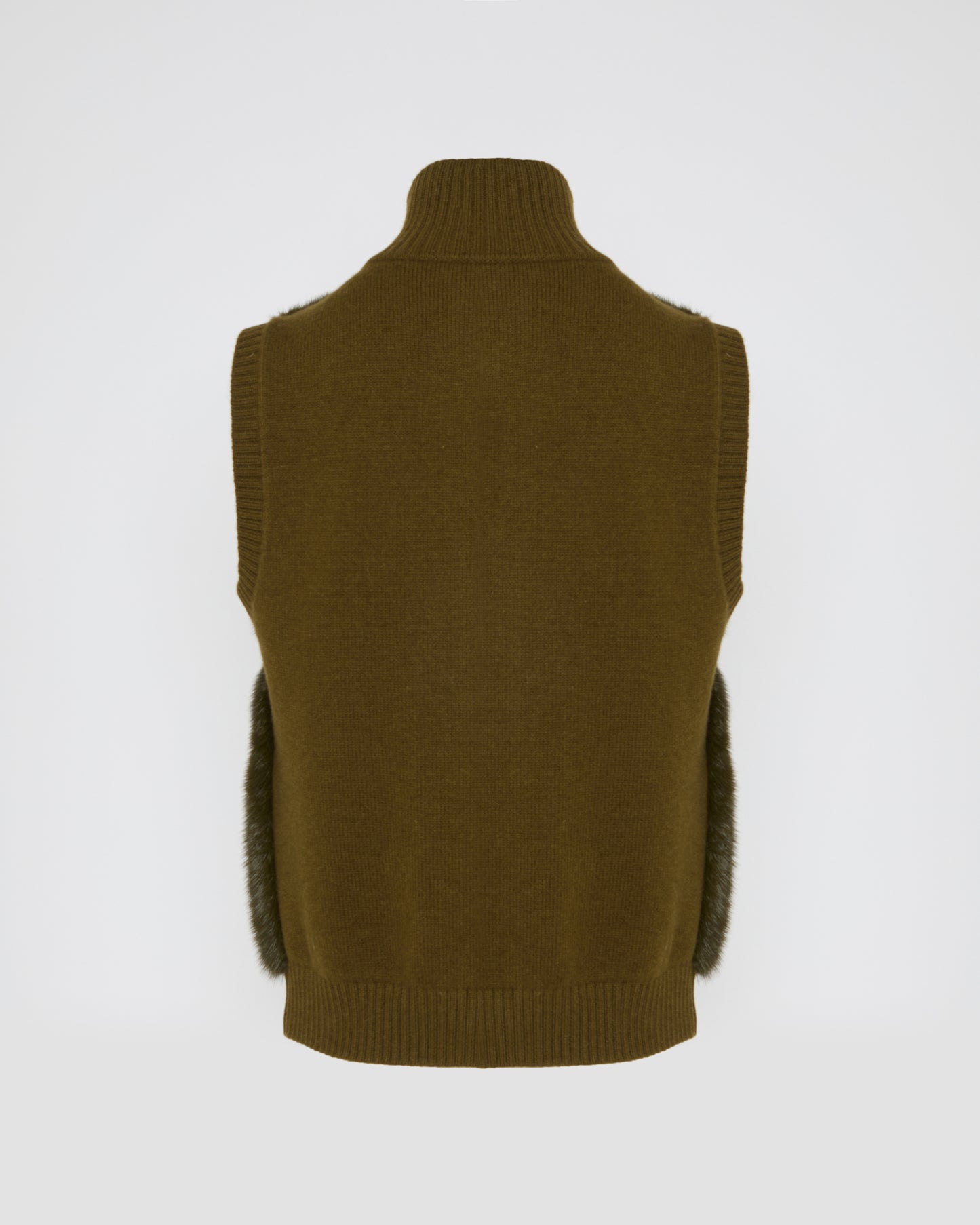 Merino knit and mink fur gilet