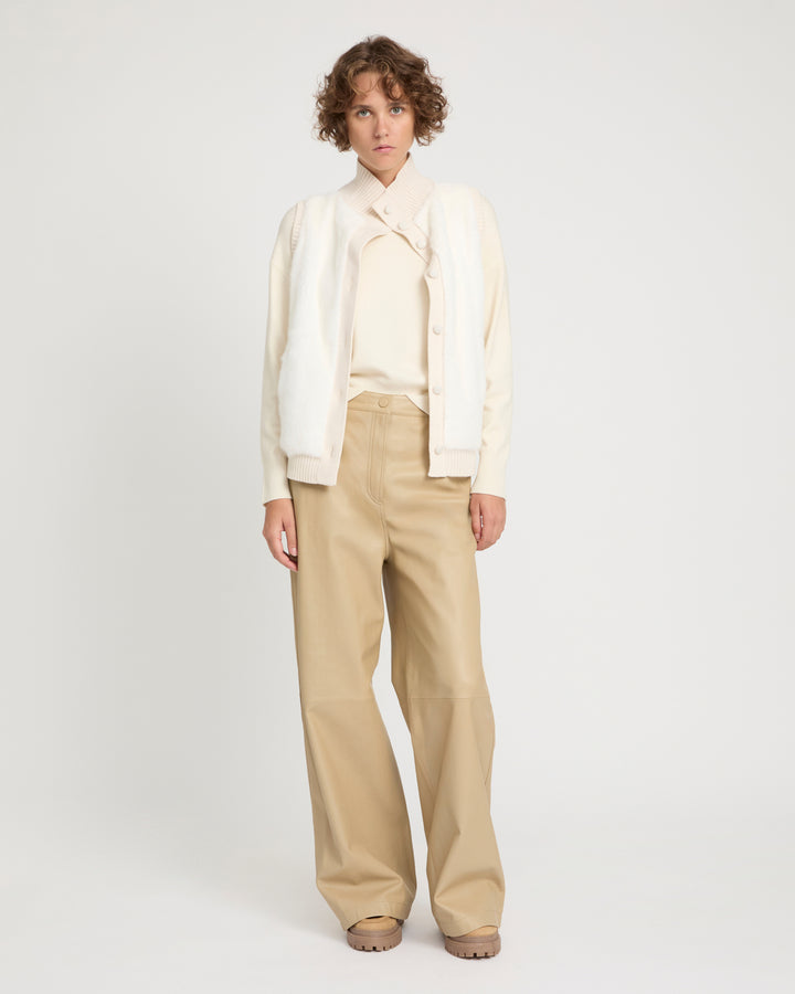 Merino knit and mink fur gilet -Yves Salomon
