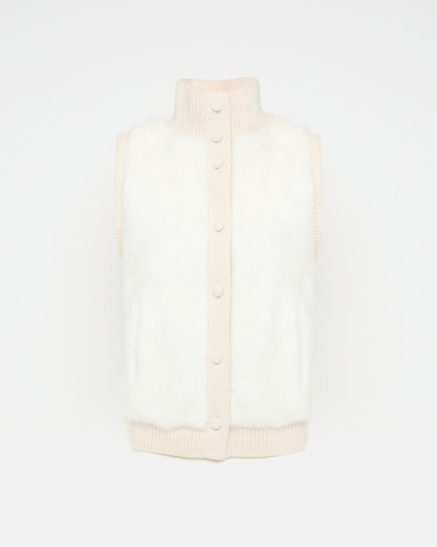 Merino knit and mink fur gilet -Yves Salomon