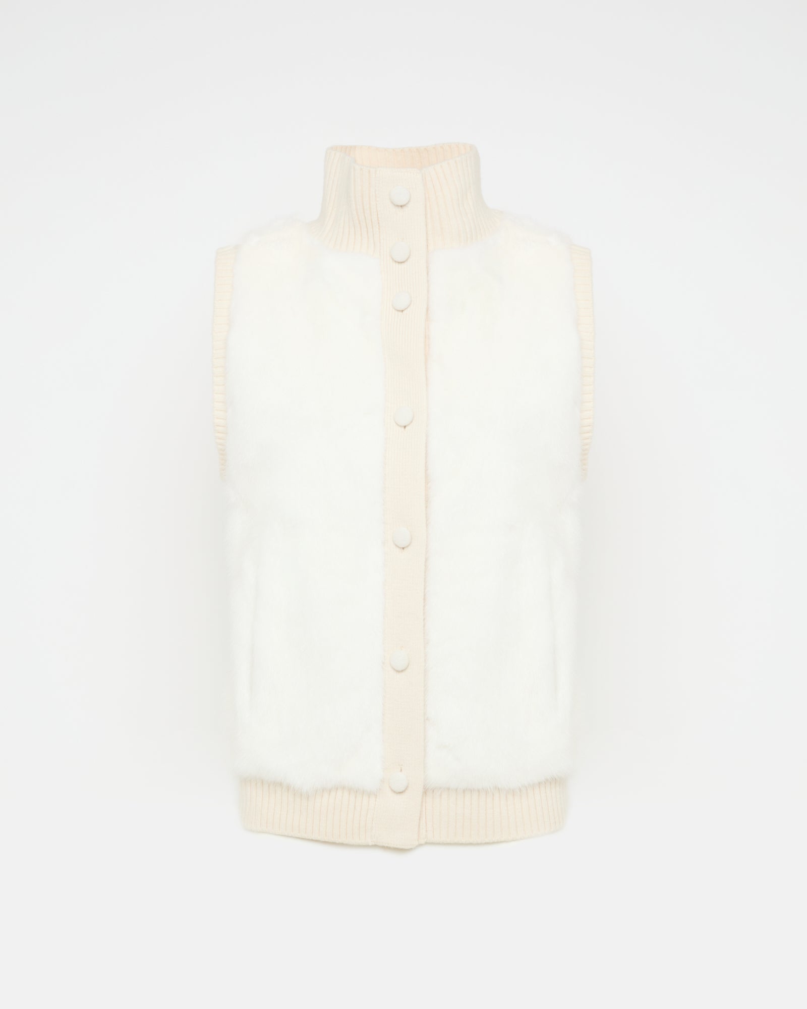 Merino knit and mink fur gilet -Yves Salomon
