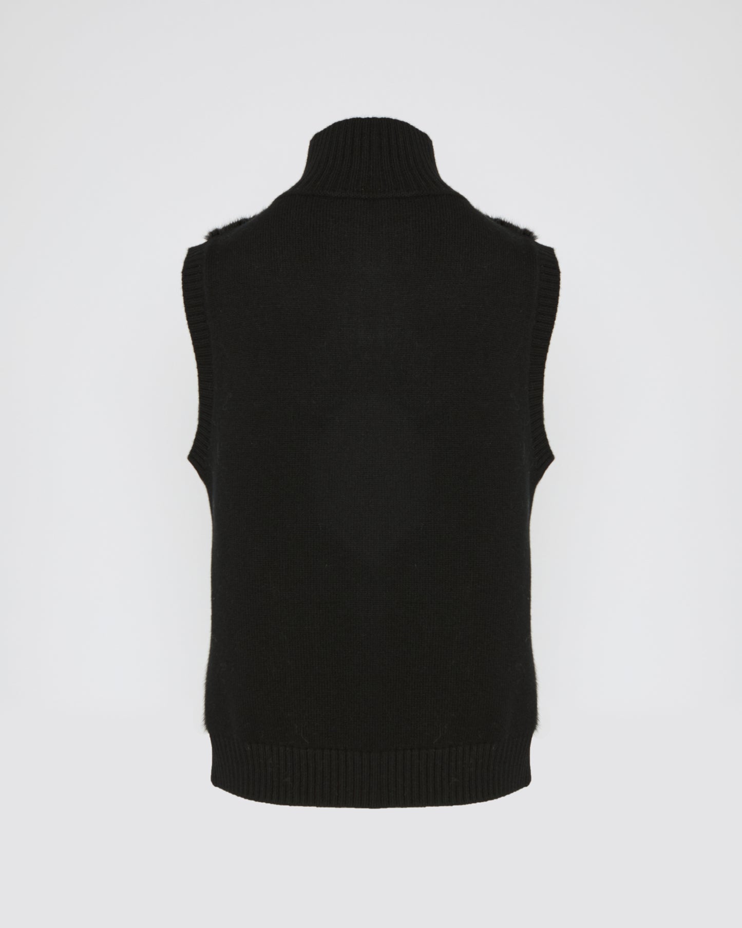 Merino knit and mink fur gilet