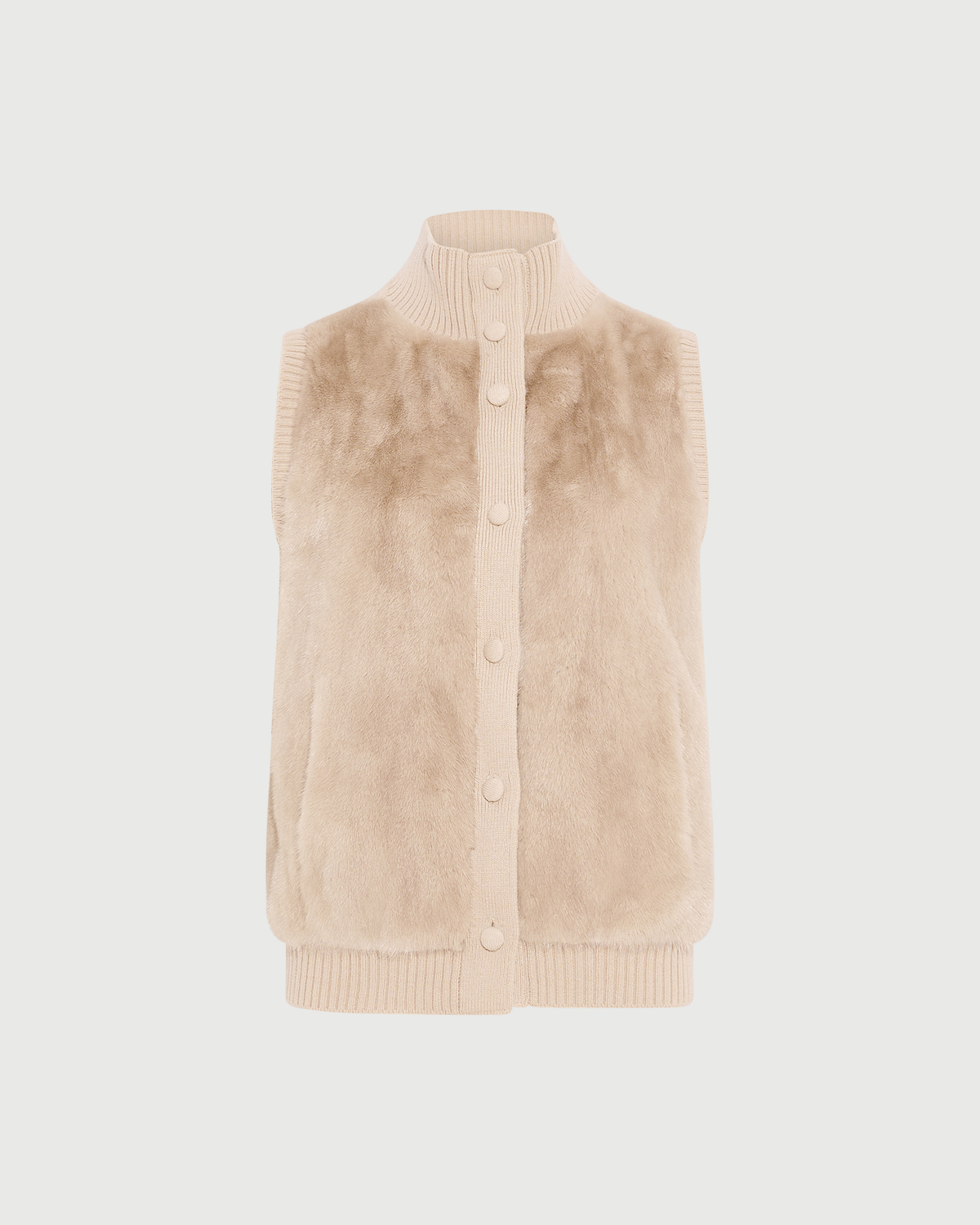 Short knitted gilet in merino and mink - Yves Salomon - New Fall Winter Collection