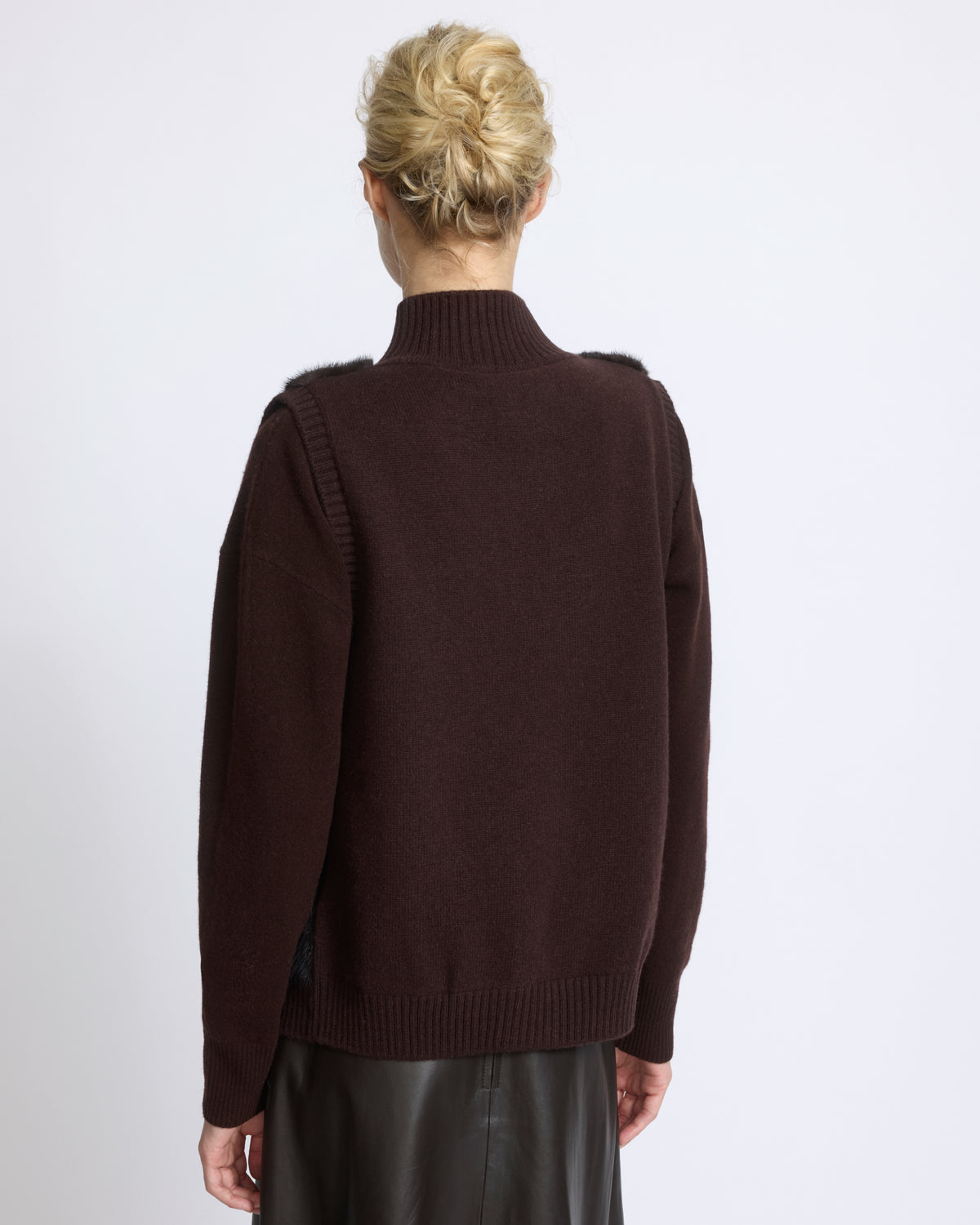 Short knitted gilet in merino and mink - Yves Salomon - New Fall/Winter Collection