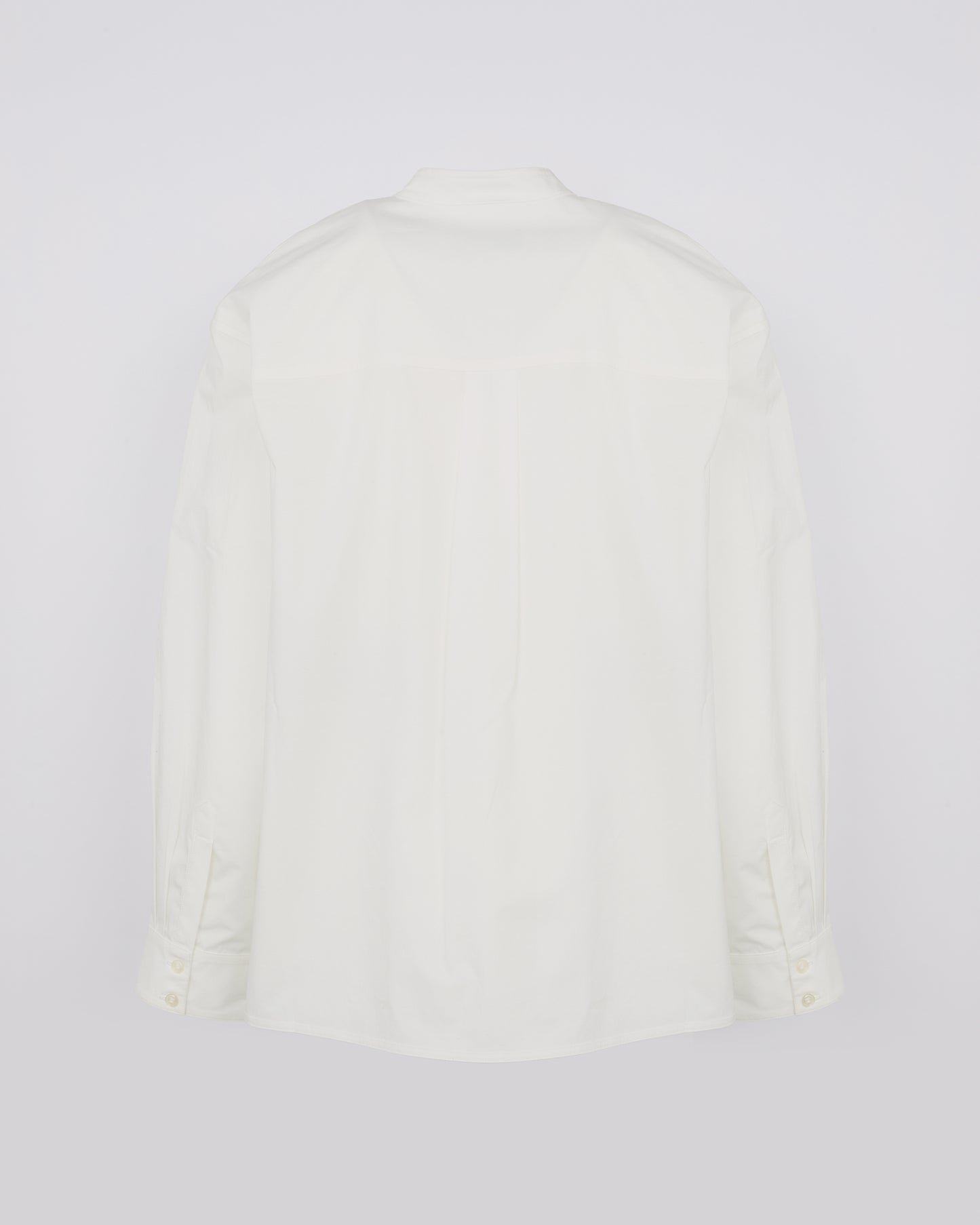 Cotton poplin blouse with leather inserts