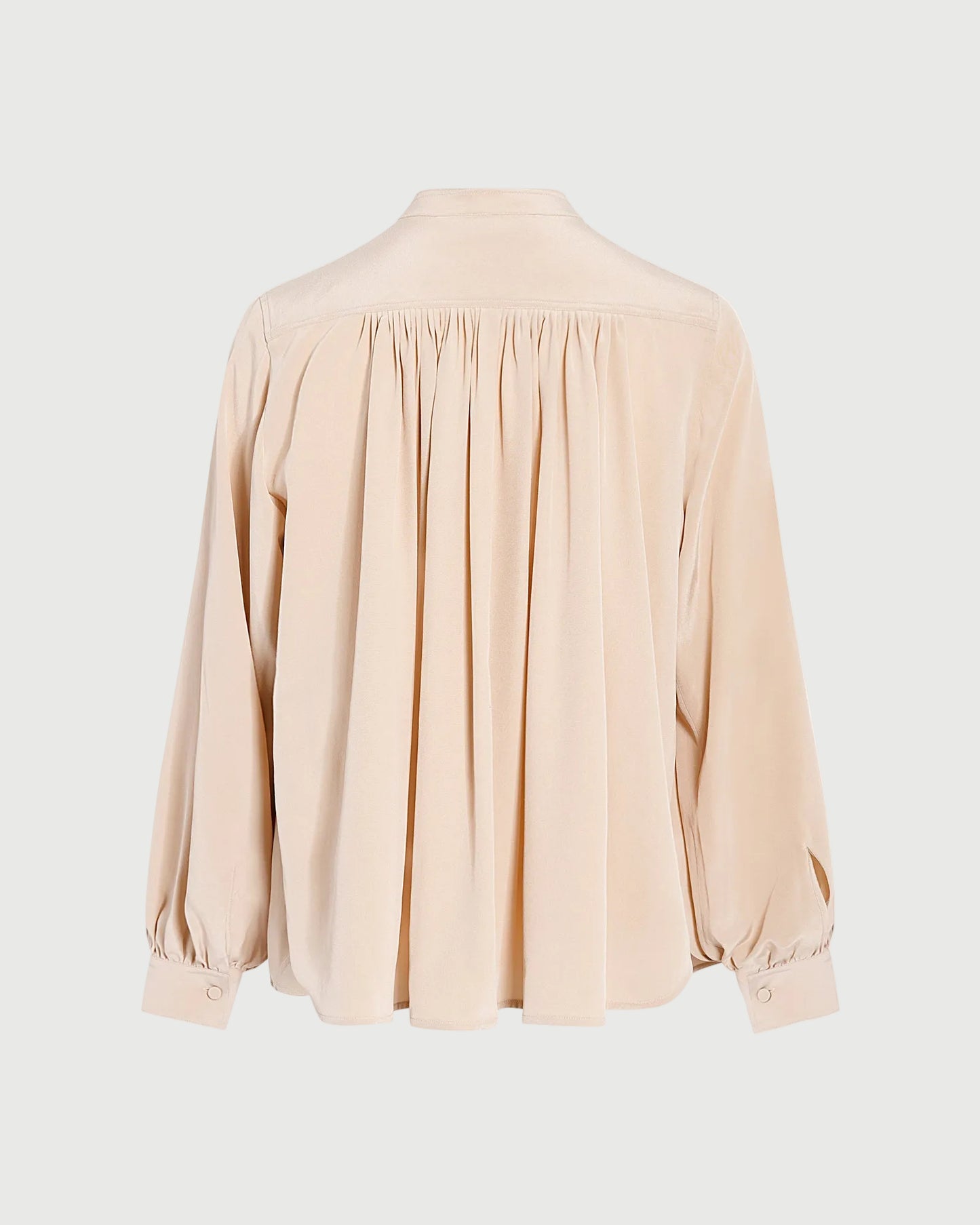 Pleated shirt in light silk crepe