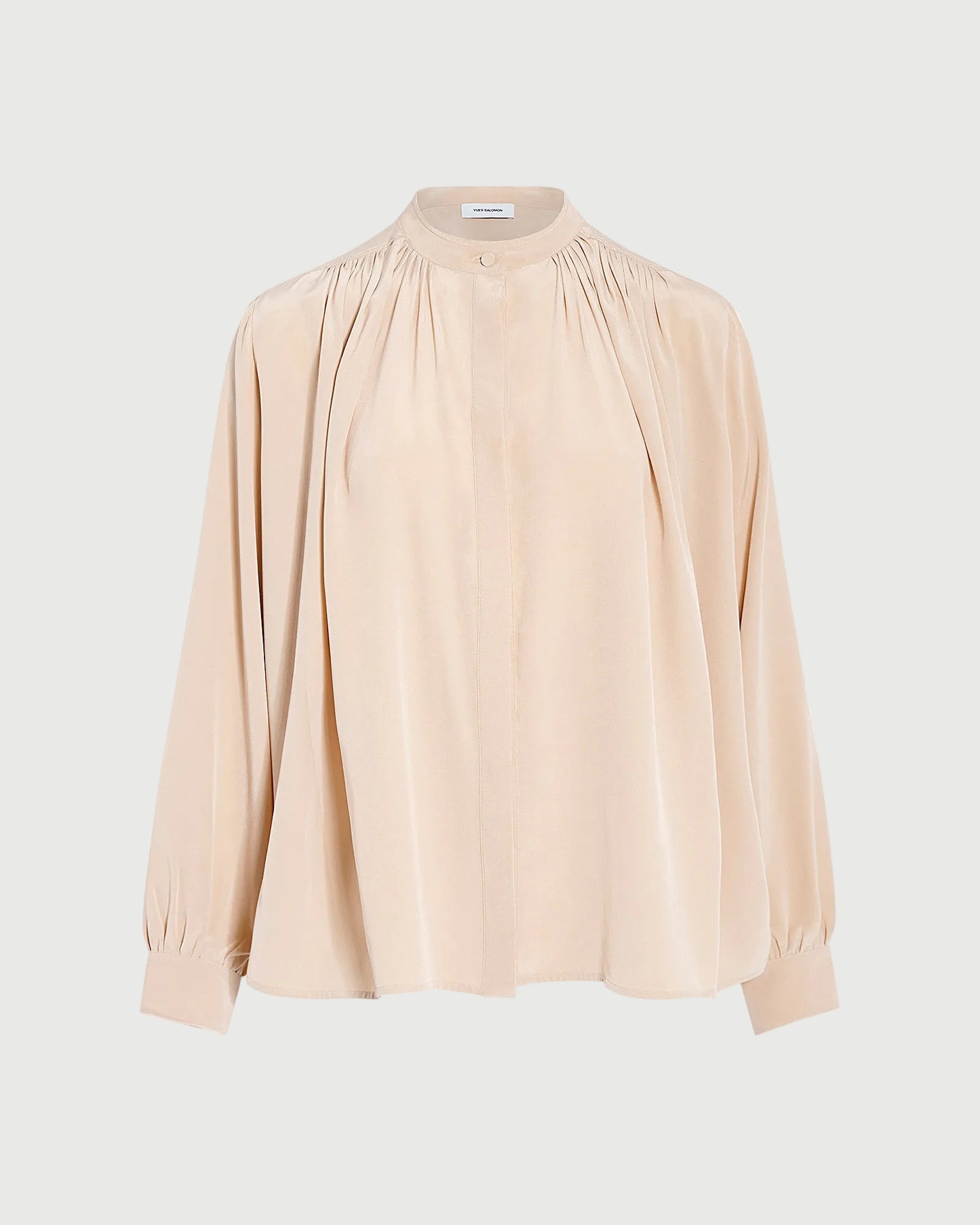 Pleated shirt in light silk crepe