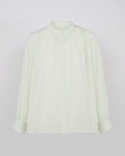 Pleated shirt in light silk crepe