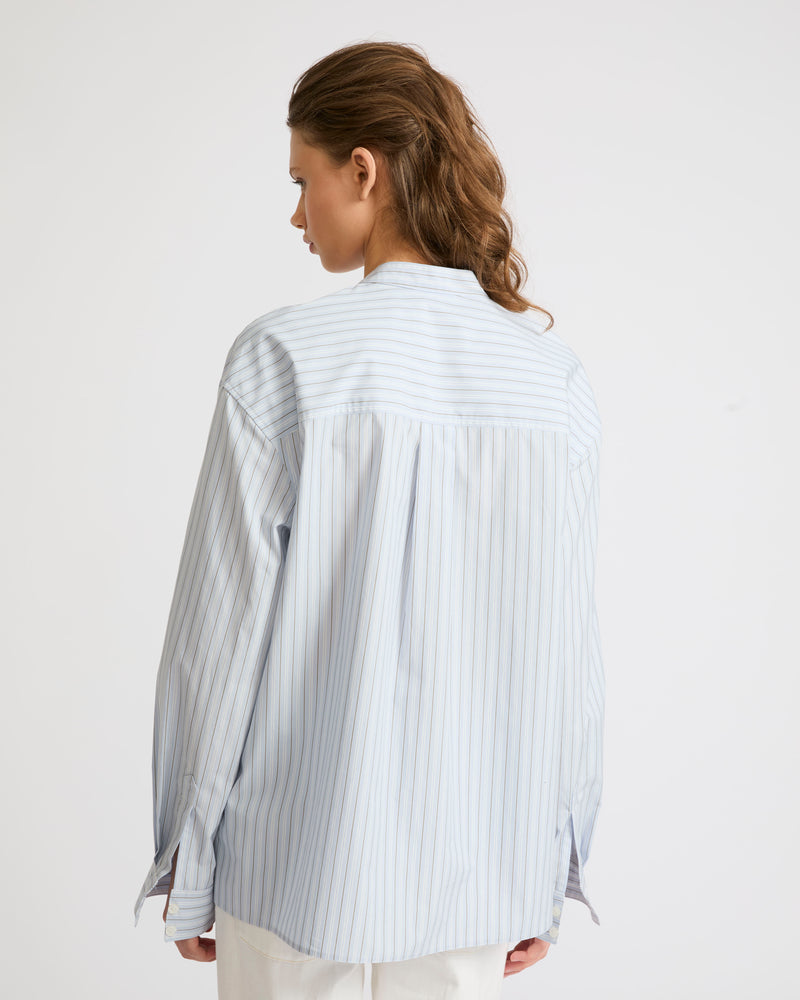 Striped cotton poplin blouse