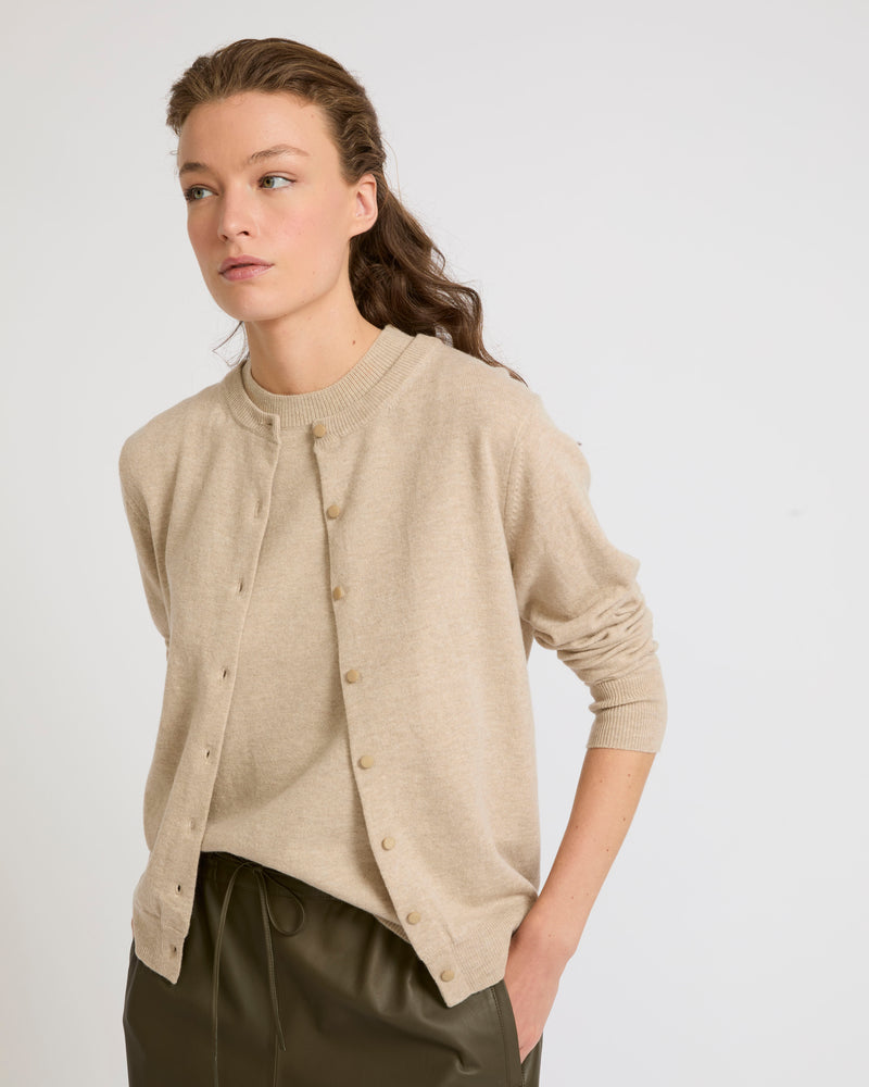 Wool-cashmere knit cardigan