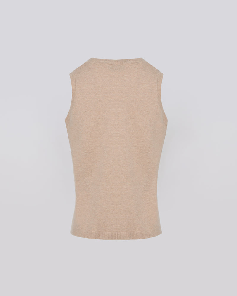 Wool-cashmere knit tank top