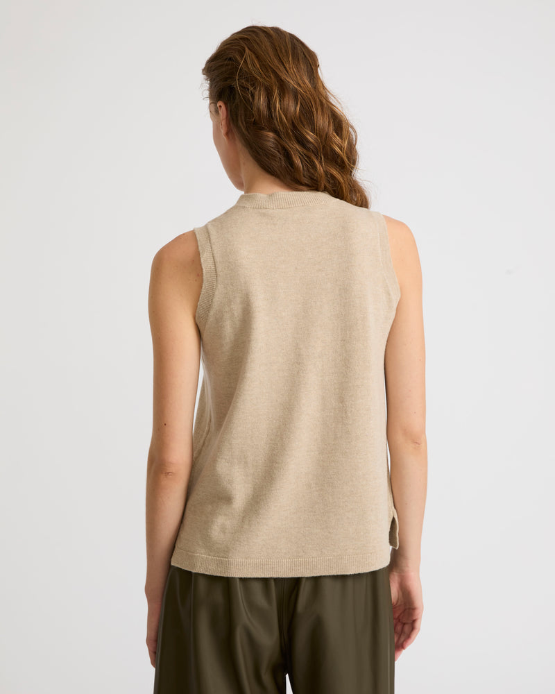 Wool-cashmere knit tank top