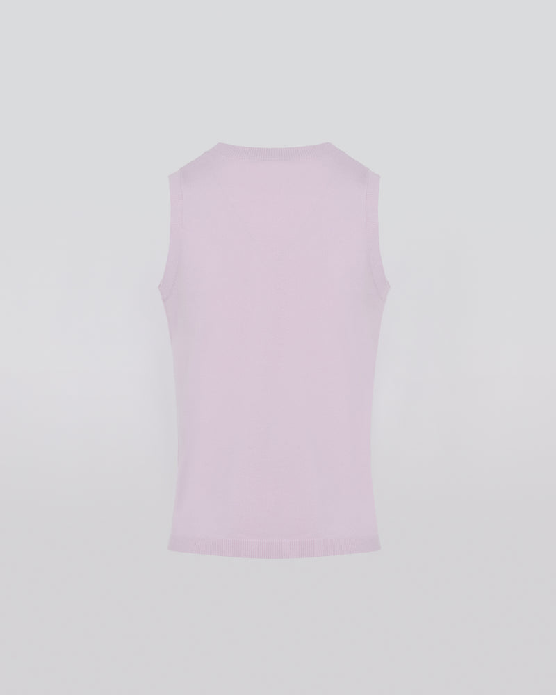 Wool-cashmere knit tank top