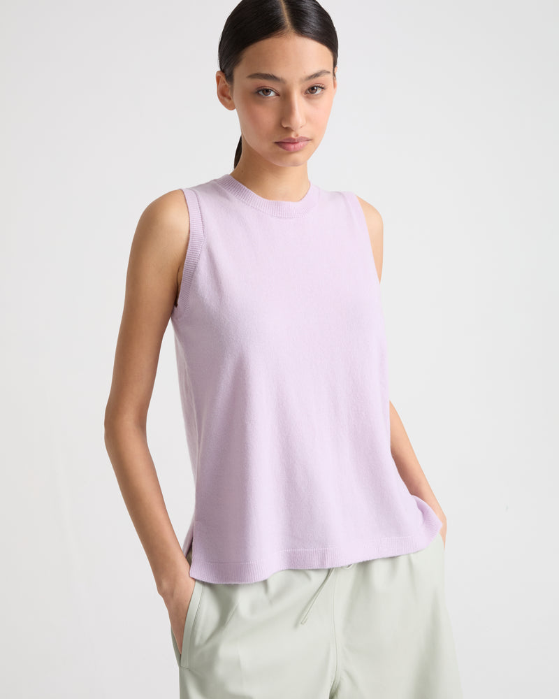 Wool-cashmere knit tank top