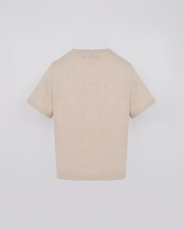 Wool-cashmere knit t-shirt