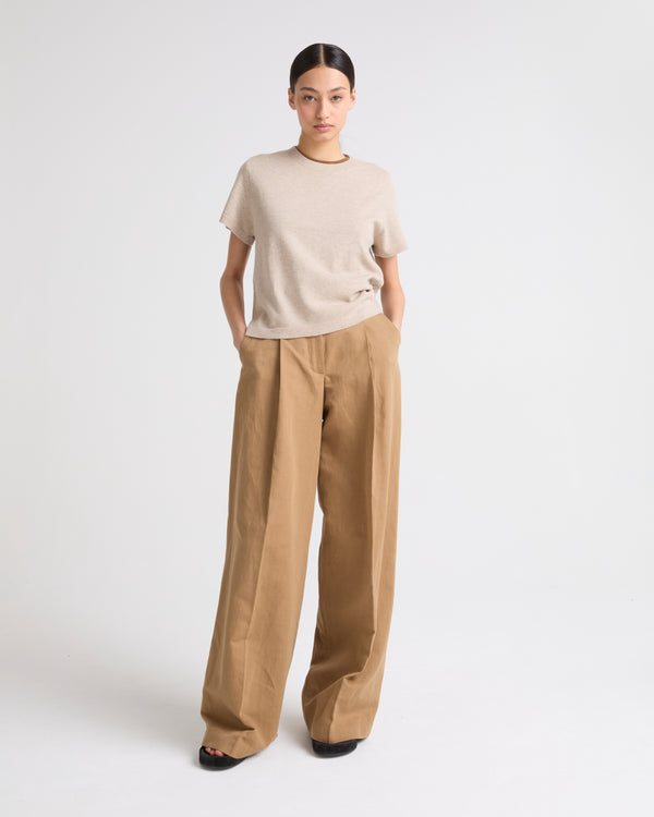 Wool-cashmere knit t-shirt