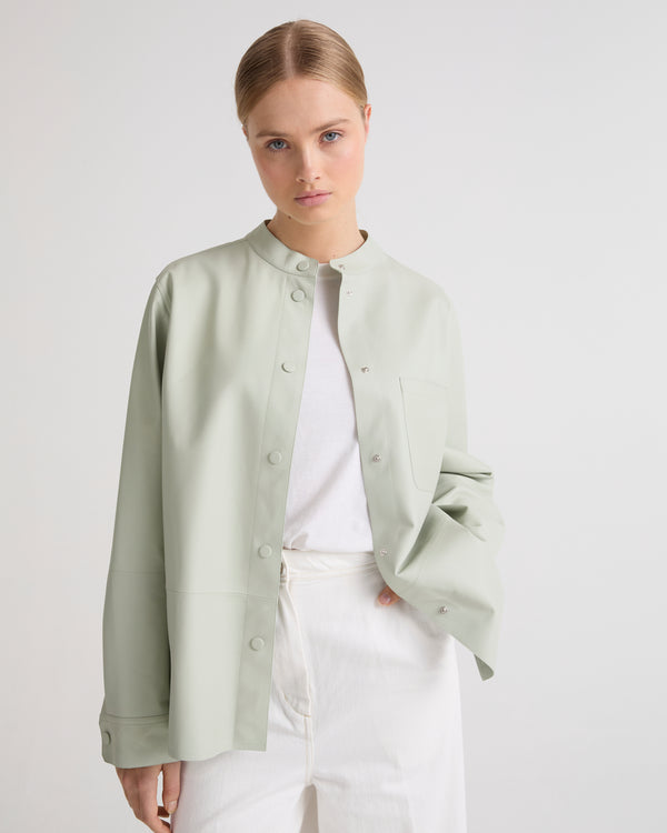 SHIRT THIN LAMB LEATHER NAPPA - green - Yves Salomon