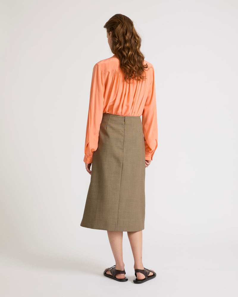 Cool wool split skirt