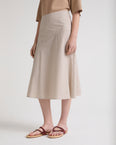 Striped cotton poplin skirt