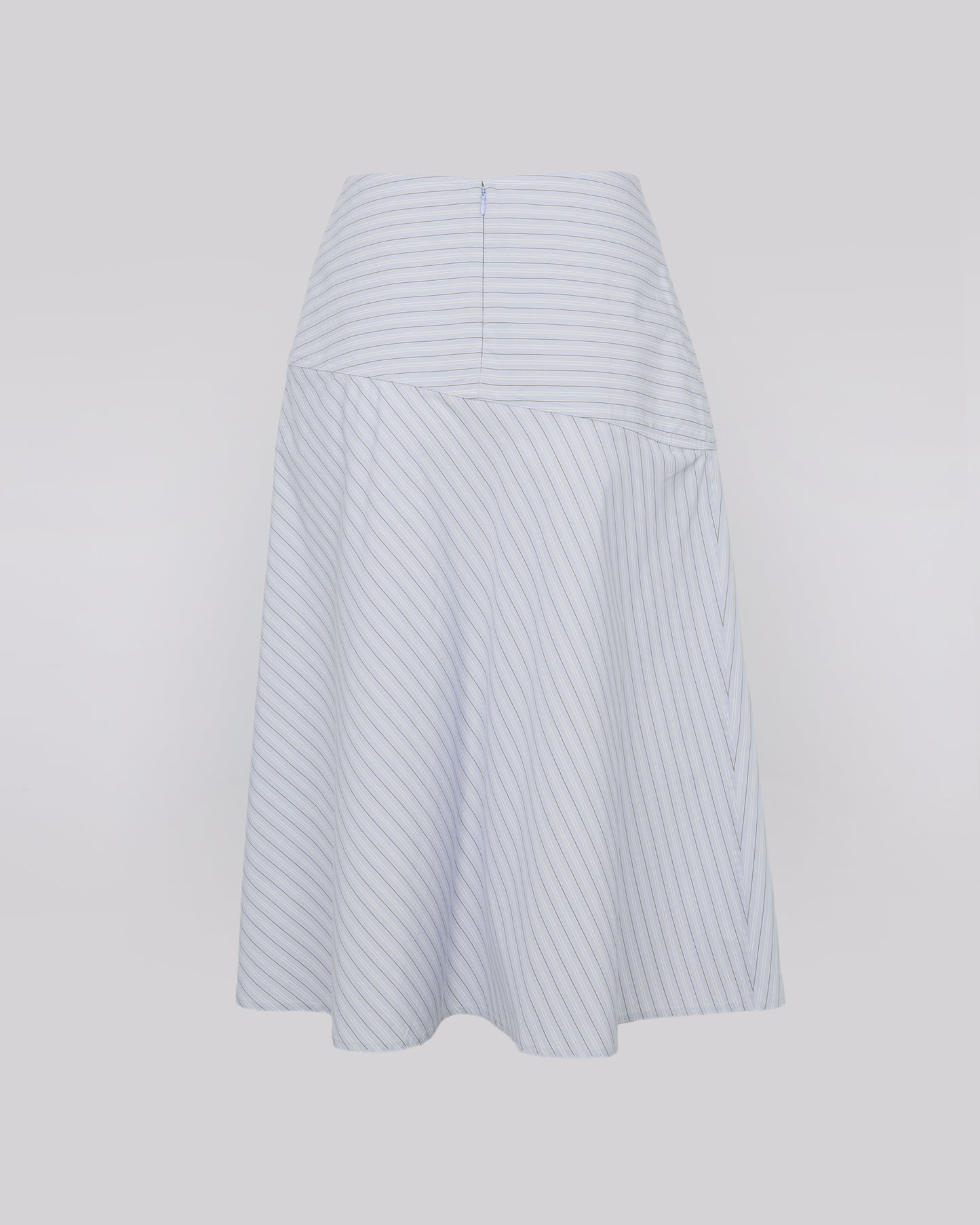 Striped cotton poplin skirt