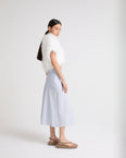Striped cotton poplin skirt