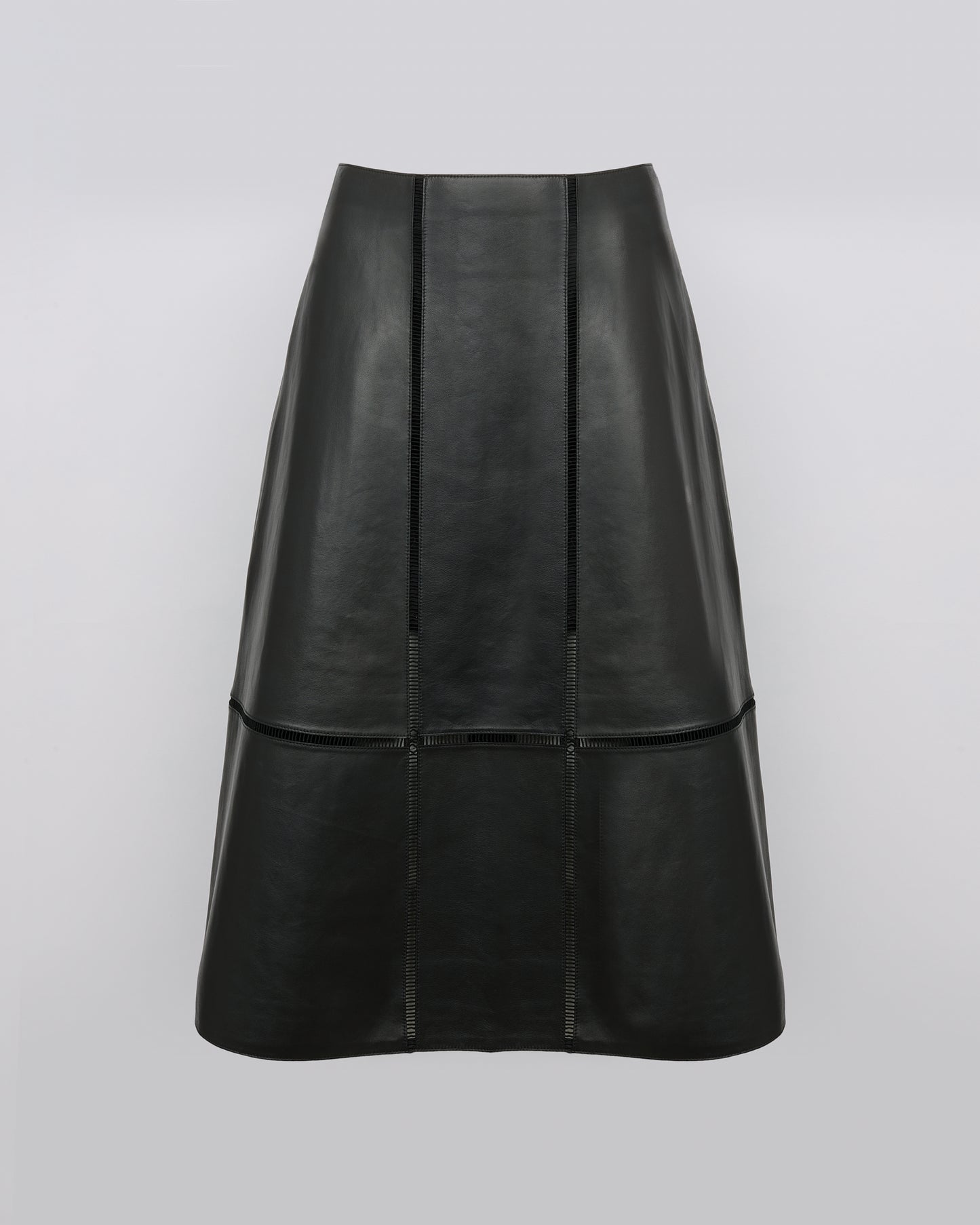 Winter sale & boxing day Yves Salomon -Lamb leather panel skirt with ladder stitch
