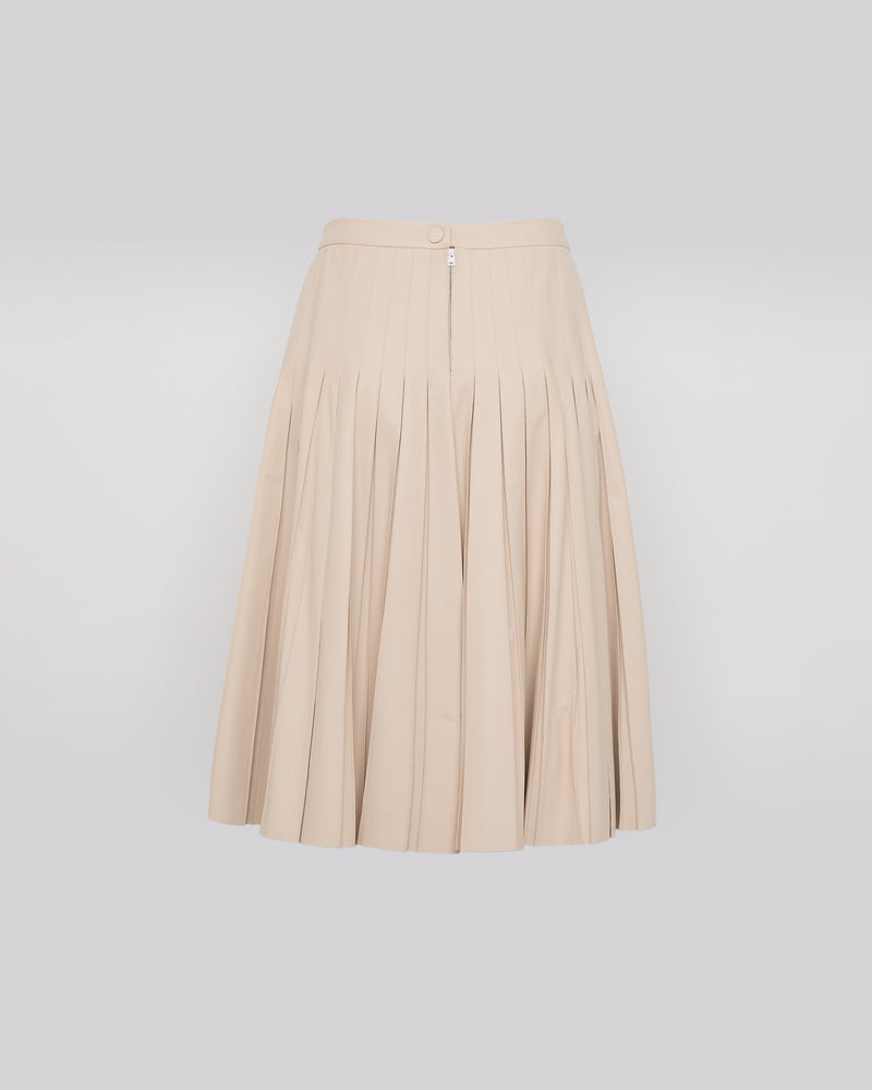 Pleated skirt in fine lamb leather