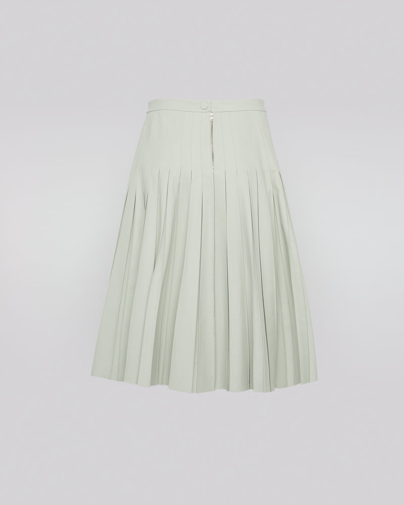 Pleated skirt in fine lamb leather