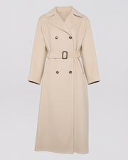 Double-sided wool-blend trench coat