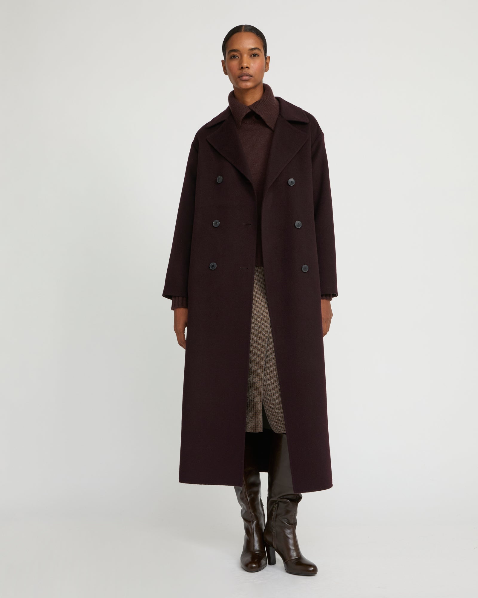 Double-sided wool-blend trench coat - Yves Salomon